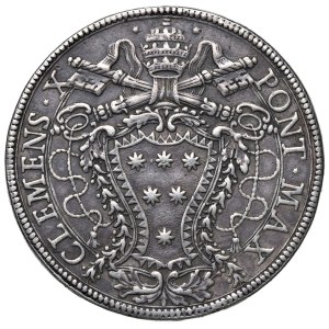 Papal coins - Clemente X (1670-1676) Piastra 1675 - Munt. 18 AG ...