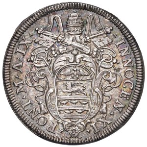 Papal coins - Innocenzo XI (1676-1689) Testone 1685 A. IX - Munt...