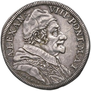 Papal coins - Alessandro VIII (1689-1691) Testone 1690 A. I - Mu...