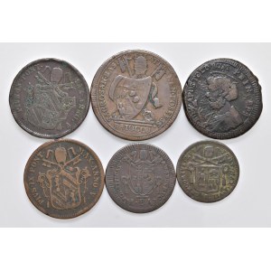 Papal coins - Monetazione papale - Lotto di sei monete in CU com...