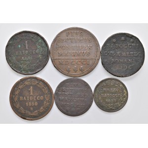 Papal coins - Monetazione papale - Lotto di sei monete in CU com...