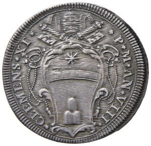 Papal coins - Clement XI (1700-1721) Testone A. VIII - Munt. 78...