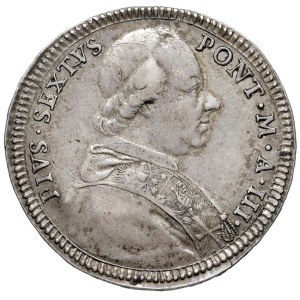 Papal coins - Pio VI (1775-1799) Mezzo scudo 1777 A. III - Nomis...