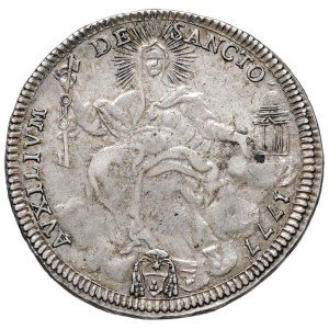Papal coins - Pio VI (1775-1799) Mezzo scudo 1777 A. III - Nomis...