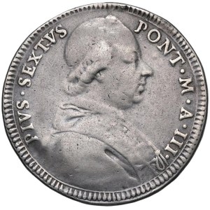 Papal coins - Pio VI (1775-1799) Mezzo scudo 1777 A. III - Nomis...