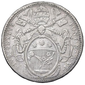 Papal coins - Pio VI (1775-1799) Mezzo scudo 1780 A. VI - Nomism...