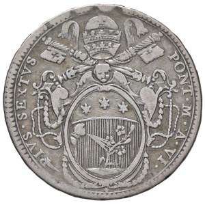Papal coins - Pio VI (1775-1799) Mezzo scudo 1780 A. VI - Munt. ...
