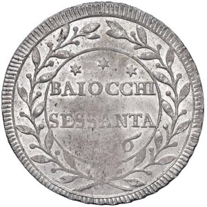 Papal coins - Pio VI (1775-1799) 60 Baiocchi 1796 - Munt. 60 MI ...