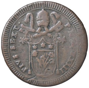 Papal coins - Pius VI (1775-1799) 2 Baiocchi A. XXIII - Munt. 120...
