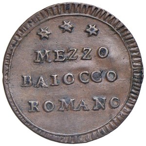 Papal coins - Pio VI (1775-1799) Mezzo baiocco A. XXIII - Nomism...