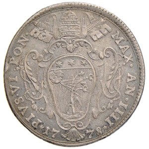 Papal coins - Pio VI (1774-1799) Bologna - Mezzo scudo 1778 A. I...