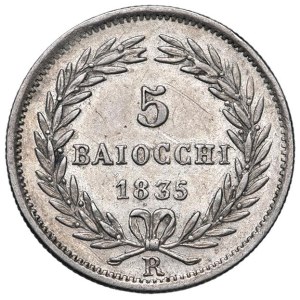 Papal coins - Gregorio XVI (1831-1846) 5 Baiocchi 1835 A. V - No...