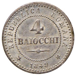 Papal coins - Repubblica Romana (1848-1849) 4 Baiocchi 1849 - No...