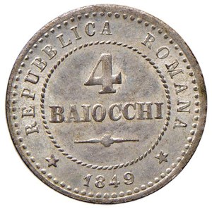 Papal coins - Roman Republic (1848-1849) 4 Baiocchi 1849 - No...