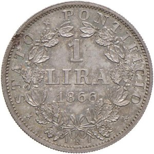 Papal coins - Pius IX (1846-1870) Lira 1866 A. XXI - Nomisma 873 ...