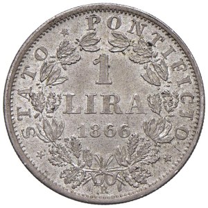 Papal coins - Pius IX (1846-1878) Lira 1866 A. XXI - Nomisma 872 ...
