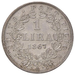 Papal coins - Pius IX (1846-1870) Lira 1867 A. XXII - Nomisma 876...