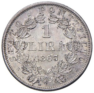 Papal coins - Pius IX (1846-1870) Lira 1867 A. XXII - Nomisma 876...