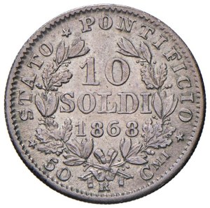 Papal coins - Pius IX (1846-1870) 10 Soldi 1868 A. XXIII - Nomism...