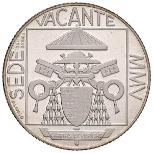 Papal coins - Sede Vacante (2005) 5 Euro 2005 - AG In astuccio c...
