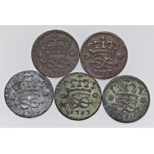 Savoy Coins - SAVOIA Lotto di cinque monete da 2 denari...