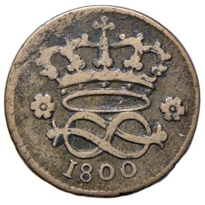 Savoy Coins - Carlo Emanuele IV (1796-1802) 2 Denari 1800 - Nomi...