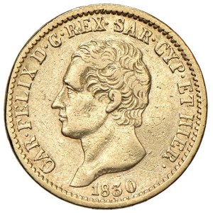 Savoy Coins - Carlo Felice (1821-1831) 20 Lire 1830 T punto dopo...