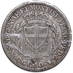 Savoy Coins - Carlo Felice (1821-1831) 50 Centesimi 1830 T (P) -...