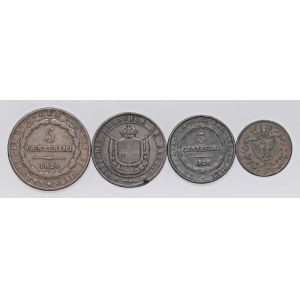 Savoy Coins - Carlo Felice (1821-1831) Lotto di quattro monete c...