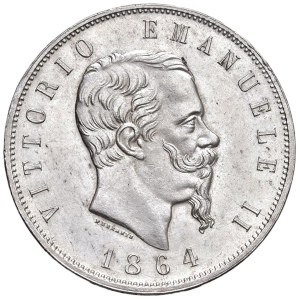 Savoy Coins - Victor Emmanuel II (1861-1878) 5 Lire 1864 N - N...