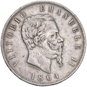 Savoy Coins - Victor Emmanuel II (1861-1878) 5 lire 1864 N - N...