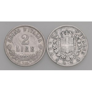 Savoy Coins - Vittorio Emanuele II (1861-1878) 2 Lire - Lotto di...