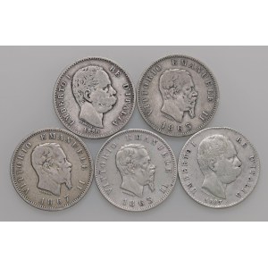 Savoy Coins - Lotto di cinque monete da una Lira...