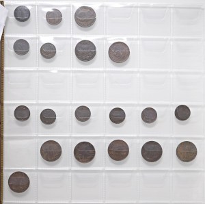 Savoy Coins - Lot of 19 copper Kingdom coins of 2 and one ce...
