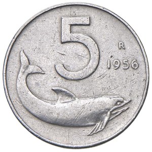 Italian Republic - REPUBBLICA ITALIANA (1946-) 5 Lire 1956 - IT RR Le...