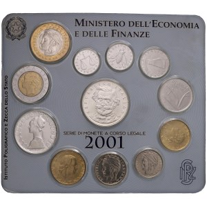 Italian Republic - REPUBBLICA ITALIANA Divisionale 2001 - 12 valori i...
