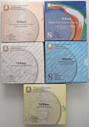Italian Republic - REPUBBLICA ITALIANA 10 Euro 2005 UN, 2006 Leonard...