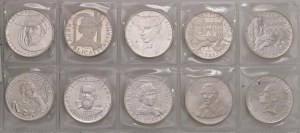 Italian Republic - Lot of 10 commemorative 500 Lira coins (without...