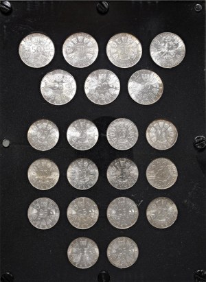 Foreign coins - AUSTRIA Lot of seven pieces of 50 Schilling and sed...