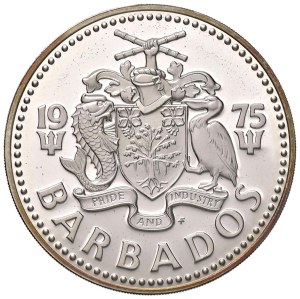 Foreign coins - BARBADOS 10 dollars 1975 - AG (g 37.09)...
