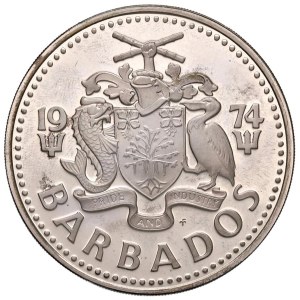 Foreign coins - BARBADOS 5 Dollari 1974 - AG (g 31,70)...