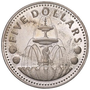 Foreign coins - BARBADOS $5 1974 - AG (g 31.70)...