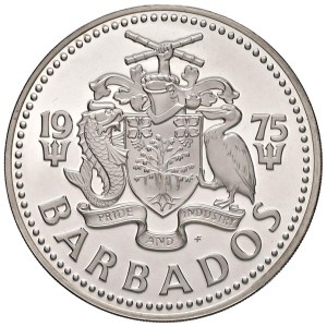 Foreign coins - BARBADOS 5 dollars 1975 - AG (g 31.83)...