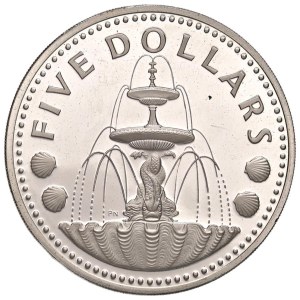 Foreign coins - BARBADOS 5 dollars 1975 - AG (g 31.83)...