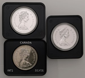 Foreign coins - CANADA Lot of three cases as pictured. For examination...