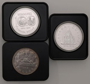 Foreign coins - CANADA Lot of three cases as pictured. For examination...