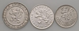 Foreign coins - CZECHOSLOVAKIA 100, 50 and 25 Korun 1955 - AG (24.00...
