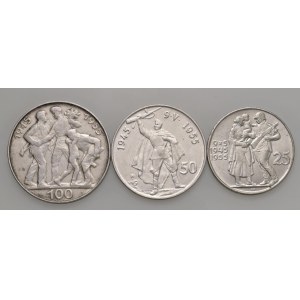 Foreign coins - CECOSLOVACCHIA 100, 50 e 25 Korun 1955 - AG (24,00...