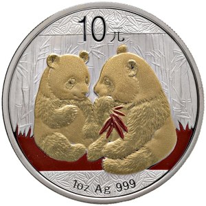 Foreign coins - CINA 10 Yuan 2009 Panda colorati - AG (g 31,1)...