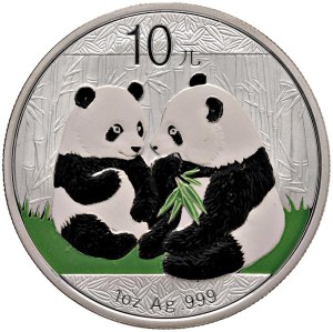 Foreign coins - CHINA 10 Yuan 2009 Panda colored - AG (g 31.1)...